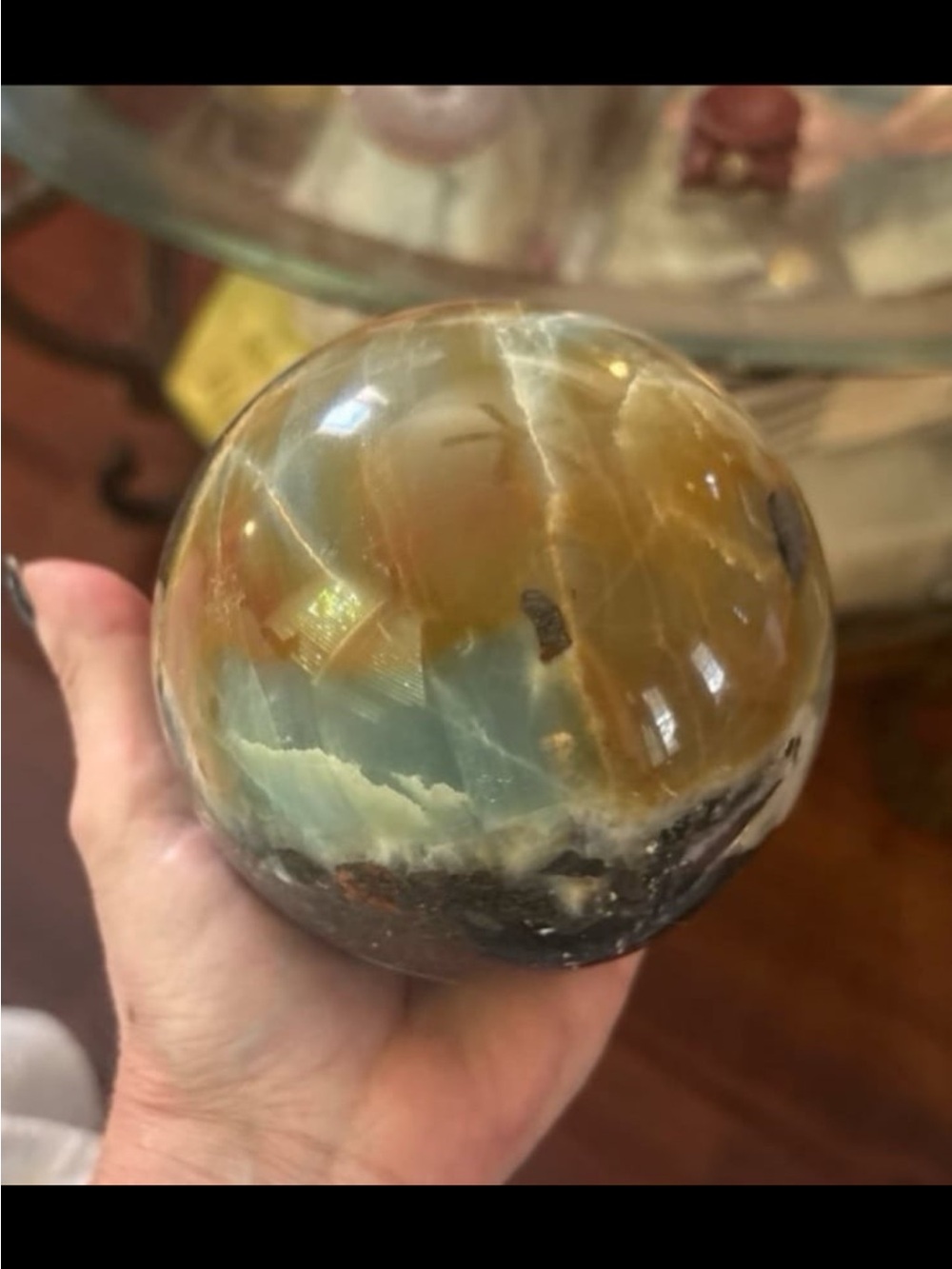 Blue Onyx Sphere almost 3lbs